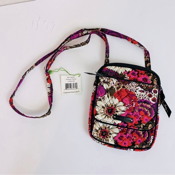 Vera Bradley Parisian Paisley Mini Hipster 8” x 6” x 1” - Picture 1 of 9